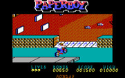 Paperboy for IBM PC/Compatibles - Start of the obstacle course.