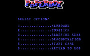 Paperboy for IBM PC/Compatibles - Game options.