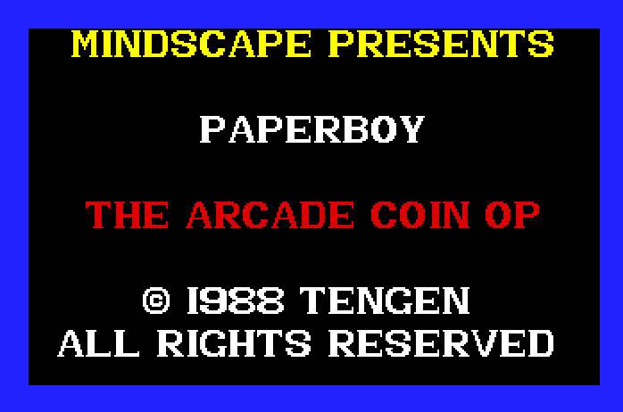 Paperboy Apple IIgs Screenshot: Title screen 2.