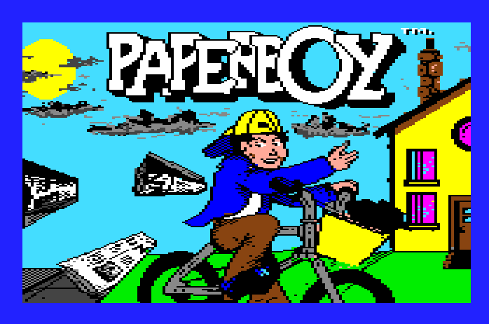 Paperboy Apple IIgs Screenshot: Title screen.