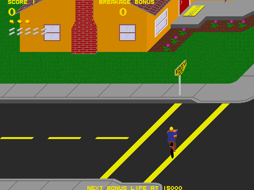 Paperboy Arcade Screenshot: Game start.