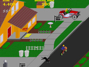 Paperboy for Arcade - Cats and other animals occasionally chase you...