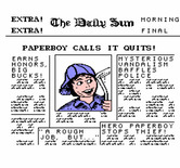 Paperboy for NES / Famicom - Game over.