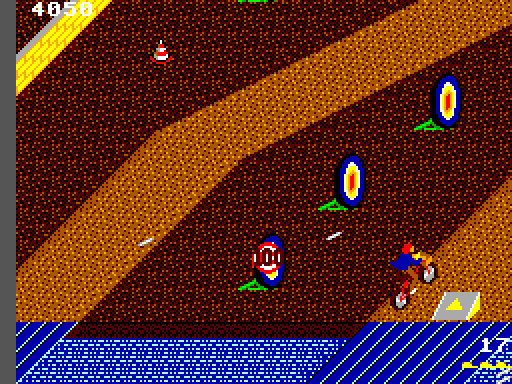 Paperboy Sega Master System Screenshot: Hit targets for bonus points.