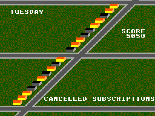 Paperboy Sega Master System Screenshot: I lost a few customers...