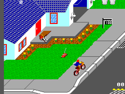 Paperboy Sega Master System Screenshot: Game start.