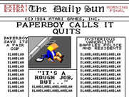 Paperboy for Sega Master System - Game over.