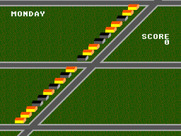Paperboy for Sega Master System - Town map; deliver to your customers which are highlighted in yellow.