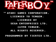 Paperboy for Sega Master System - Credits screen.