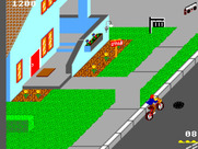 Paperboy for Sega Master System - Avoid the manholes when in the road.