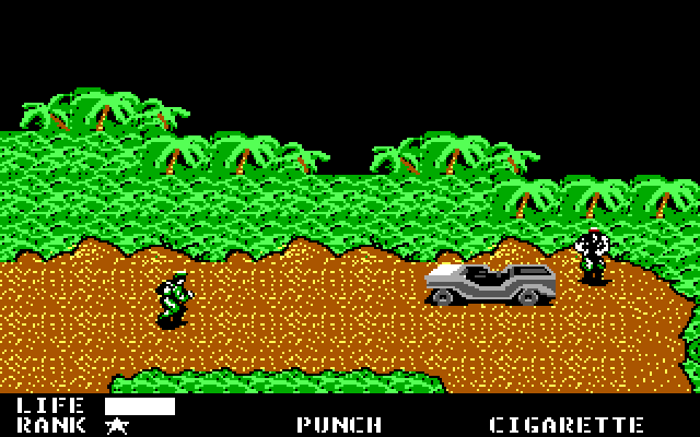 Metal Gear IBM PC/Compatibles Screenshot: The first bad guy you'll encounter...