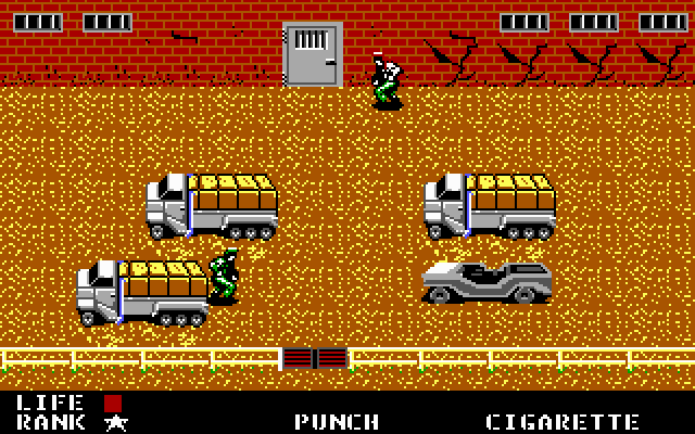 Metal Gear IBM PC/Compatibles Screenshot: About to enter the first building...