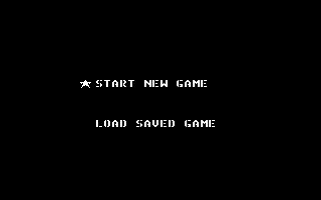 Metal Gear IBM PC/Compatibles Screenshot: The main menu.