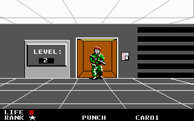 Metal Gear IBM PC/Compatibles Screenshot: On to the next floor...