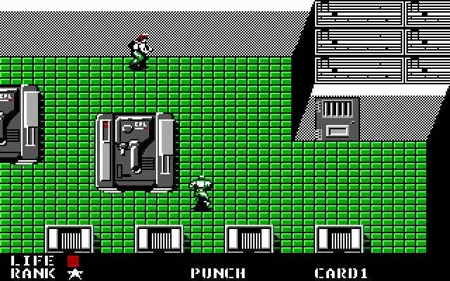 Metal Gear IBM PC/Compatibles Screenshot: Hmm, anything behind that door?