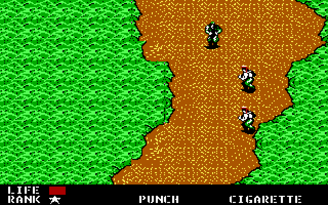 Metal Gear IBM PC/Compatibles Screenshot: More enemies; I can fight, or try to sneak past them...