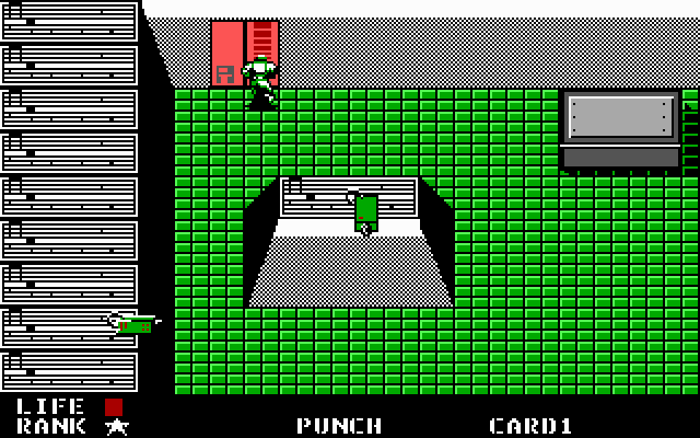 Metal Gear IBM PC/Compatibles Screenshot: Be careful, there's a security system here!