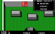 Metal Gear for IBM PC/Compatibles - Mode select; use the menu to change weapons, equip items, or use the tranceiver.