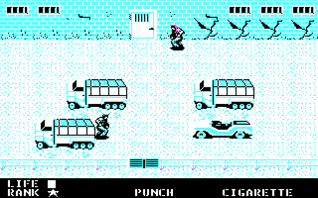 Metal Gear IBM PC/Compatibles Screenshot: This is the first building I need to enter...