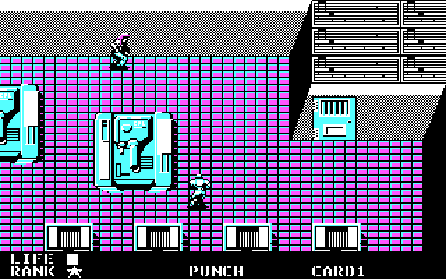 Metal Gear IBM PC/Compatibles Screenshot: Hmm, anything behind that door?