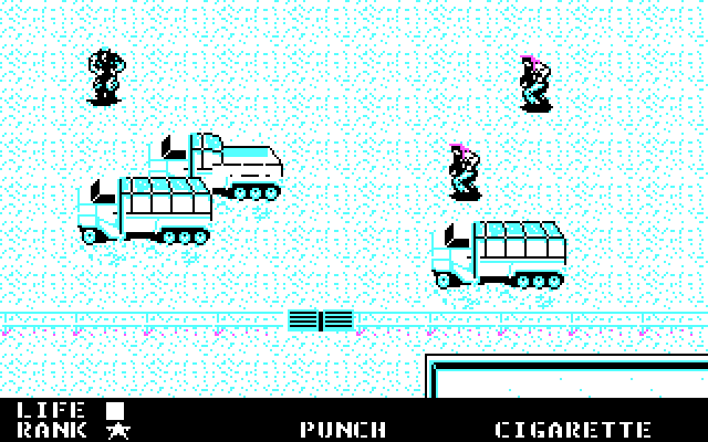 Metal Gear IBM PC/Compatibles Screenshot: More trucks!