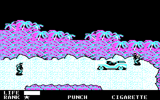 Metal Gear IBM PC/Compatibles Screenshot: I can fight this guy, or try to sneak past...