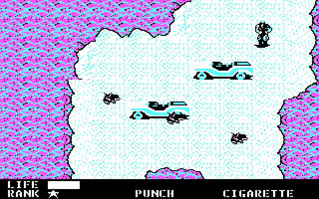 Metal Gear IBM PC/Compatibles Screenshot: Don't wake the sleeping dogs!