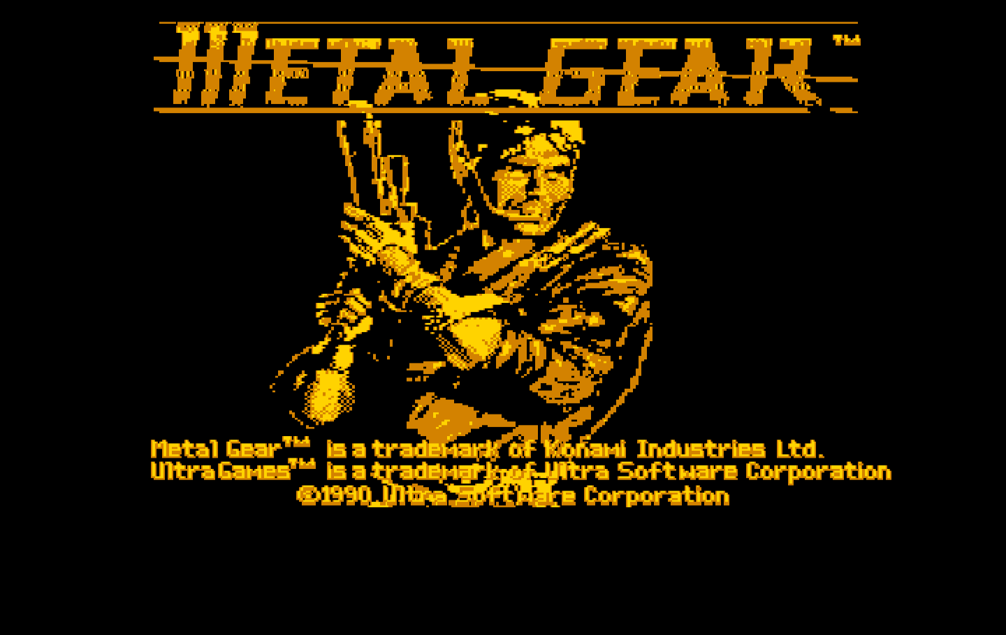 Metal Gear IBM PC/Compatibles Screenshot: Title screen.