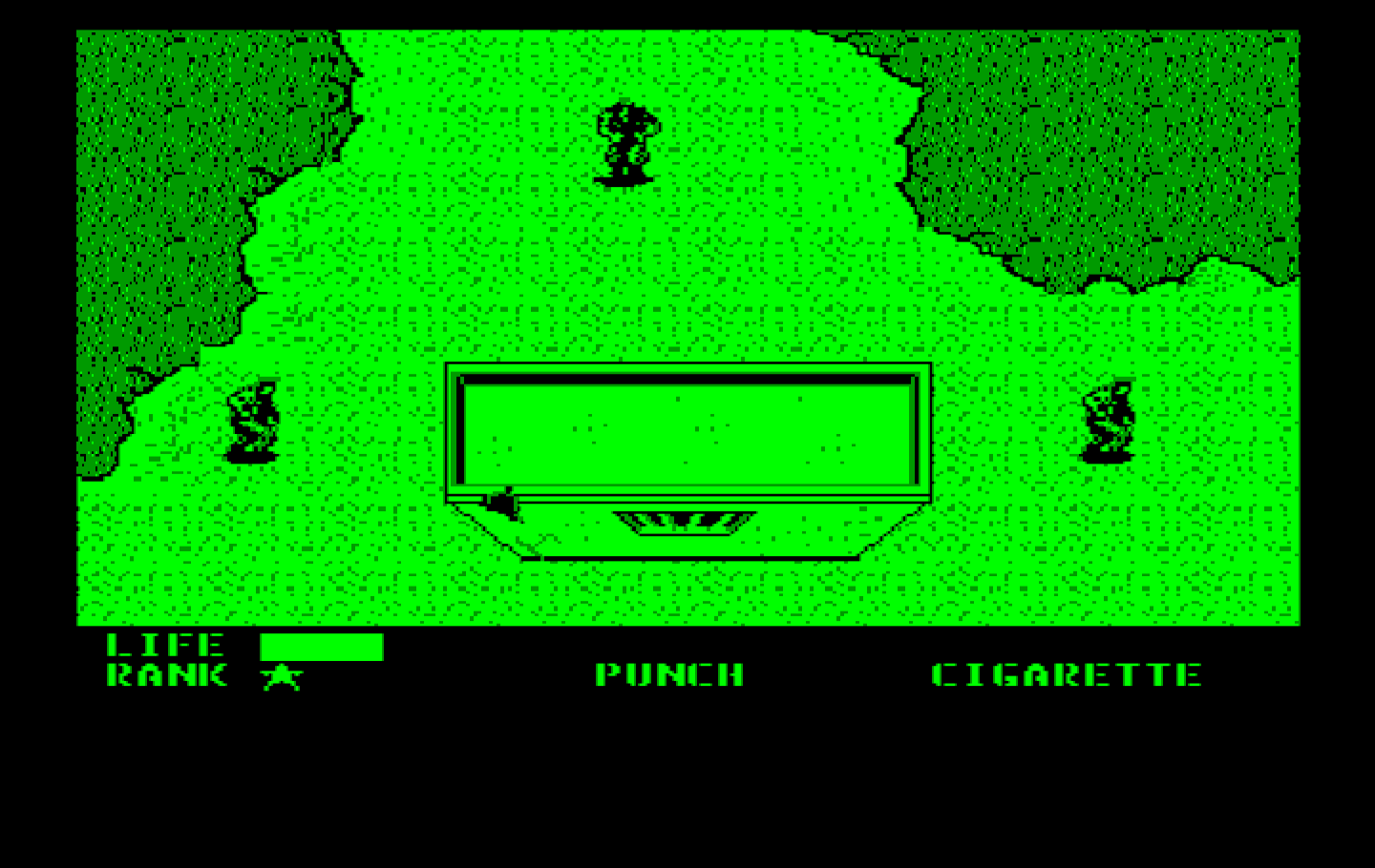 Metal Gear IBM PC/Compatibles Screenshot: This building and a few guards block my progress...