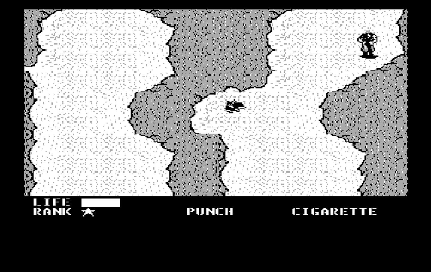 Metal Gear IBM PC/Compatibles Screenshot: There are occasionally multiple paths to explore...