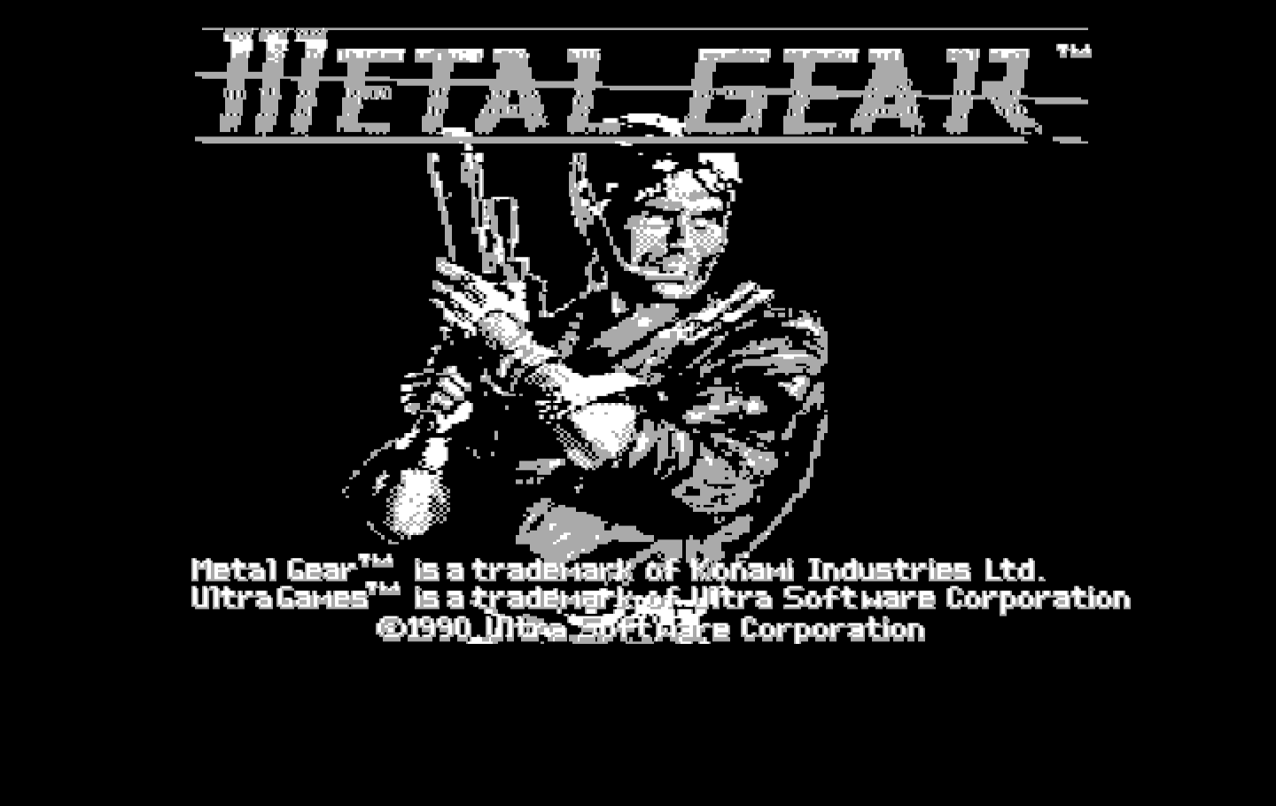 Metal Gear IBM PC/Compatibles Screenshot: Title screen.
