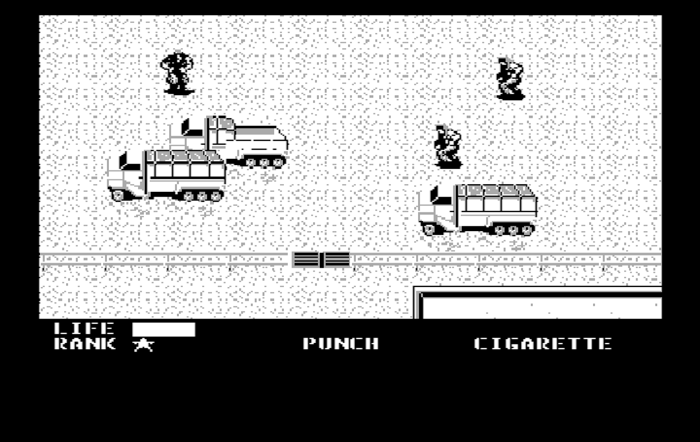 Metal Gear IBM PC/Compatibles Screenshot: Some more trucks...