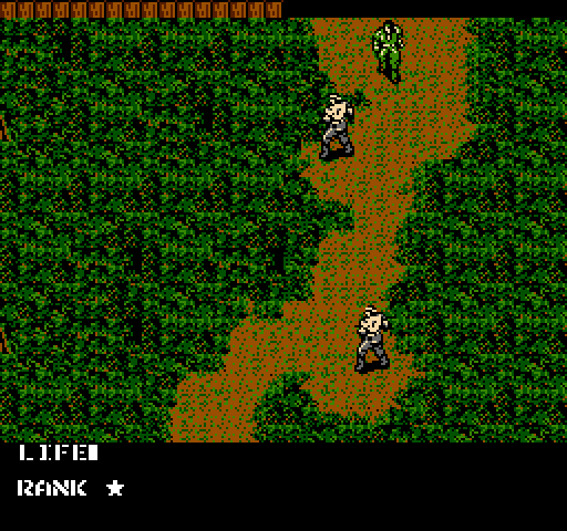 Metal Gear NES / Famicom Screenshot: I'll try to sneak past these guards when they look the other way...