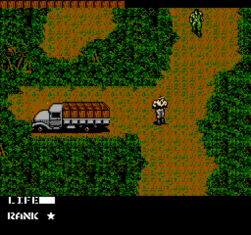 Metal Gear NES / Famicom Screenshot: A truck! I wonder if anything is in there...