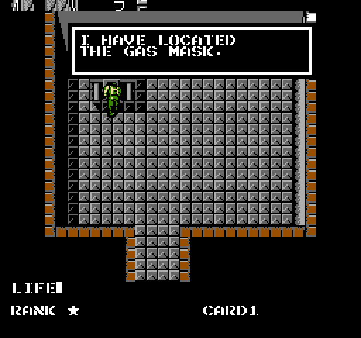 Metal Gear NES / Famicom Screenshot: Located the gas mask...useful!