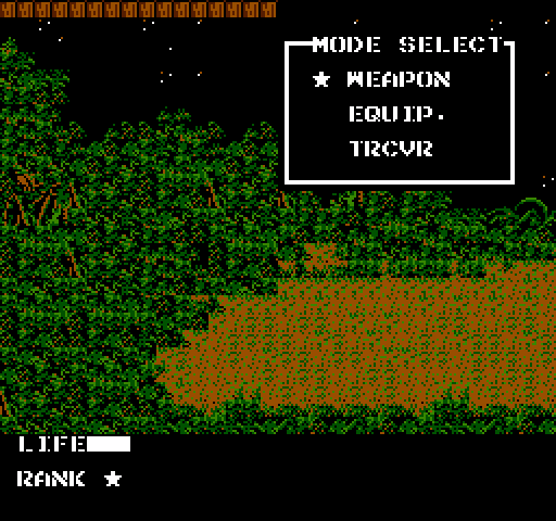 Metal Gear NES / Famicom Screenshot: In-game menu.