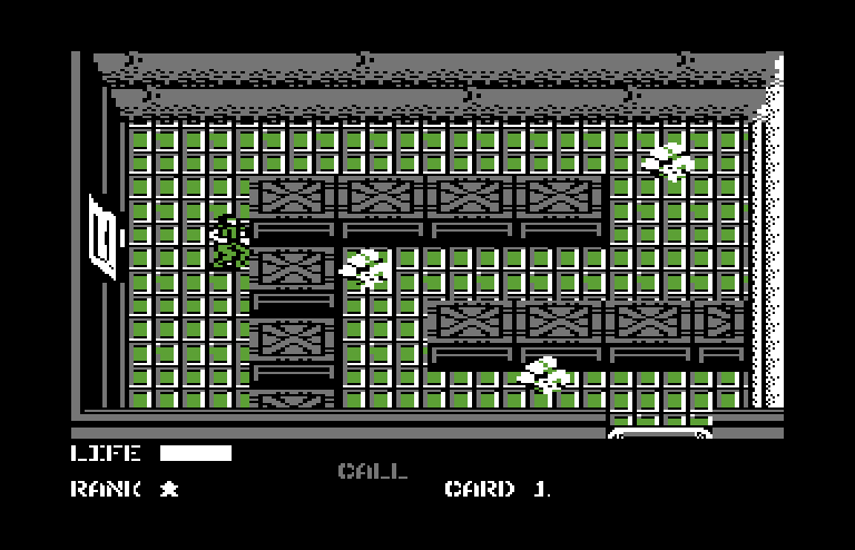 Metal Gear Commodore 64 Screenshot: That gas mask will come in handy about now...
