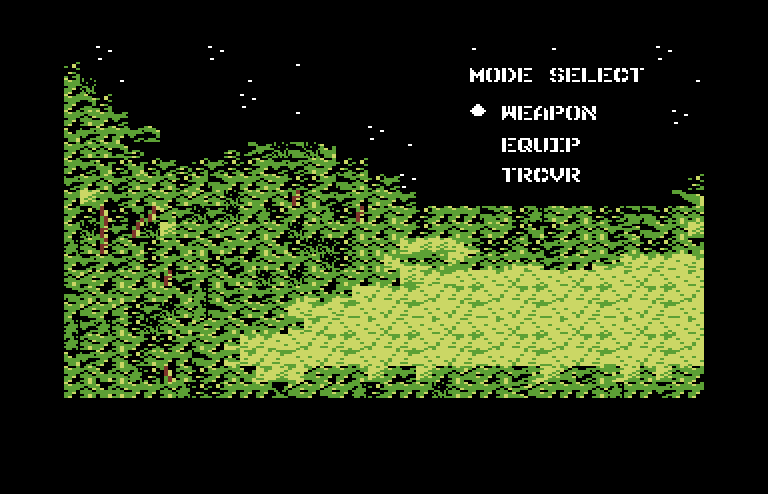 Metal Gear Commodore 64 Screenshot: In-game menu.