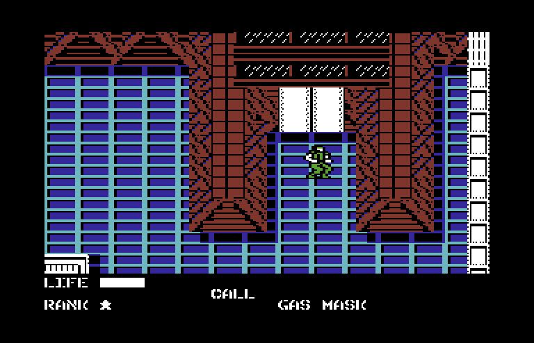 Metal Gear Commodore 64 Screenshot: Up on the roof...