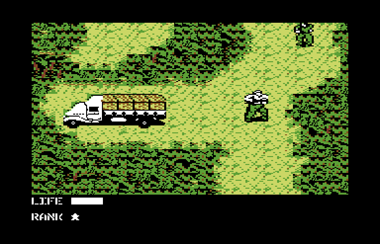 Metal Gear Commodore 64 Screenshot: A truck! Is anything in there?