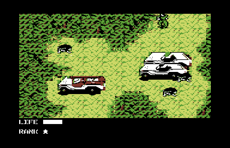 Metal Gear Commodore 64 Screenshot: Watch out for the sleeping dogs!