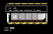 Metal Gear for Commodore 64 - Uh oh, the truck is moving!