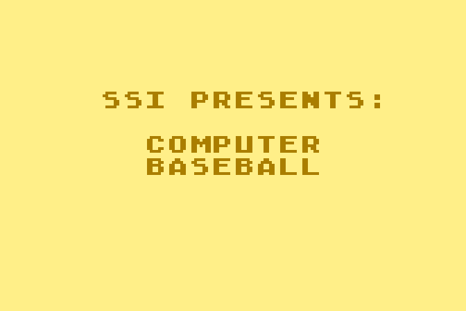 Computer Baseball Atari 8-bit Screenshot: Title screen.