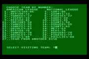 Computer Baseball for Atari 8-bit - Select the visitor team.