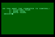 Computer Baseball for Atari 8-bit - Who should the computer control?
