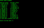 Computer Baseball for IBM PC/Compatibles - Select a visiting team.