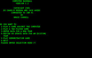 Computer Baseball for IBM PC/Compatibles - Title screen.