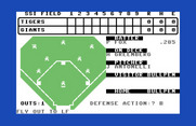 Computer Baseball for Commodore 64 - Fly ball to left field...