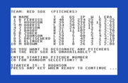 Computer Baseball for Commodore 64 - Pitcher setup...