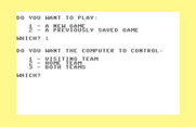 Computer Baseball for Commodore 64 - Setting a few game options.